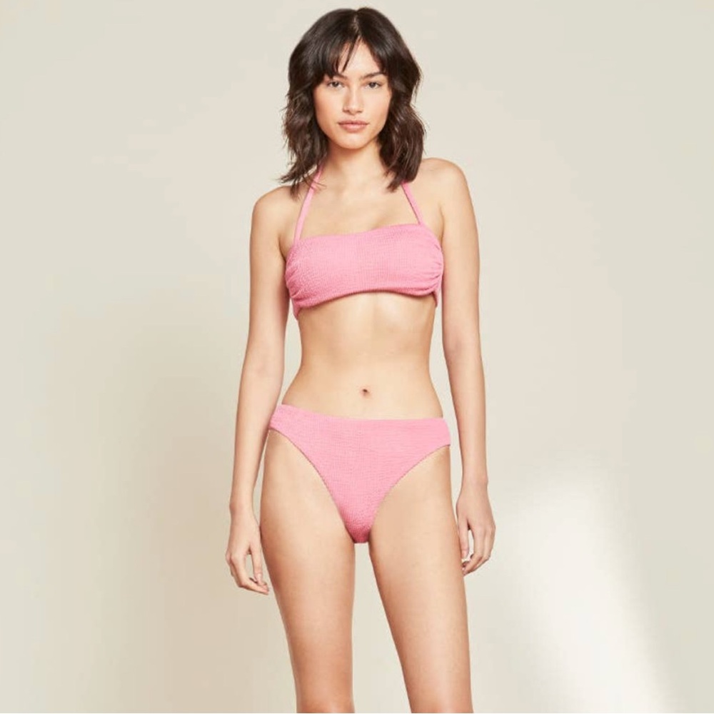 Veronica Beard • crinkle pink sherbert bikini 2 piece swim sz M